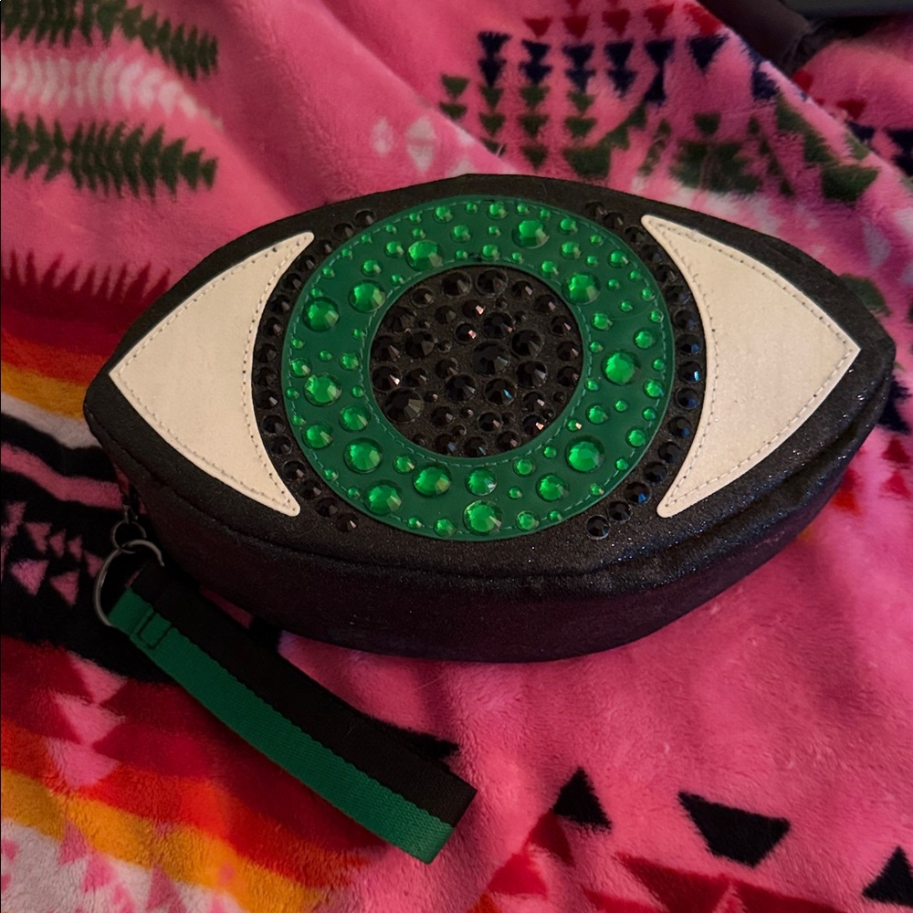 Black and Green Eye-Shaped Clutch- Bath & Body